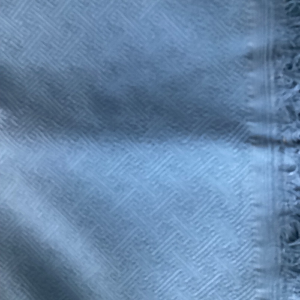 Upholstery Fabric 2 Yards Blue on Blue Textured Pattern Vtg MCM Heavy - Picture 3 of 4